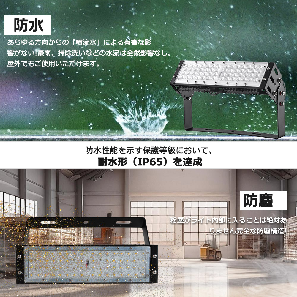 フラッドライト 50W LED投光器 作業灯 看板用ライト ip65 防雨型投光器