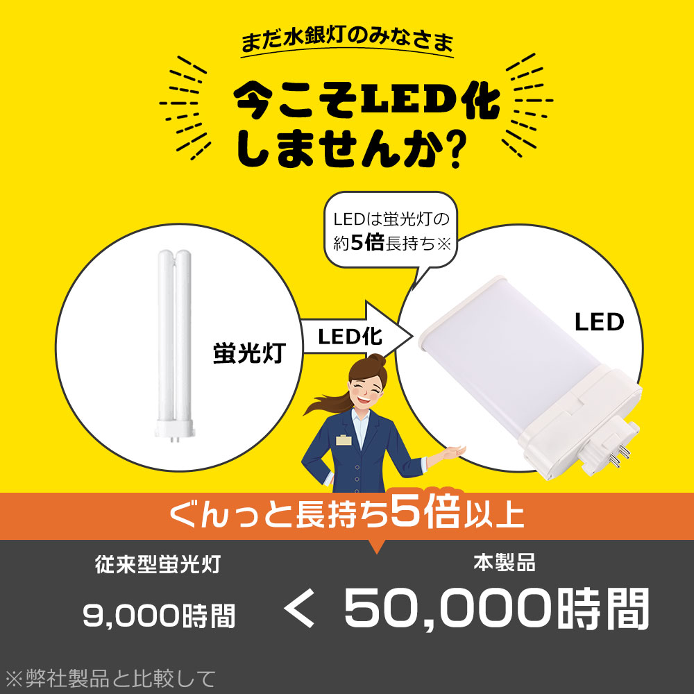 LED蛍光ランプ コンパクト蛍光灯 FML18EX 9W GX10Q口金 1800LM