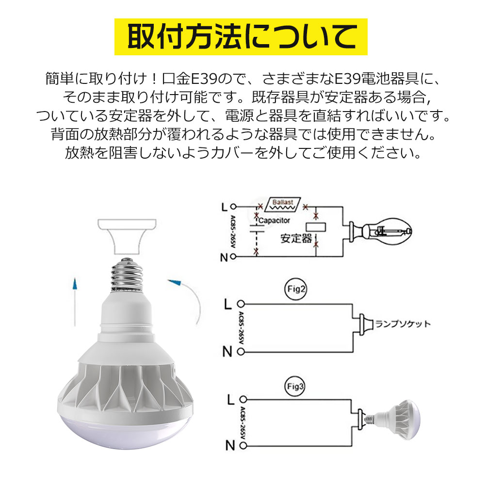 PAR56型 防水型LED天井用照明器具 全光束10000lm 500W形相当 消費電力