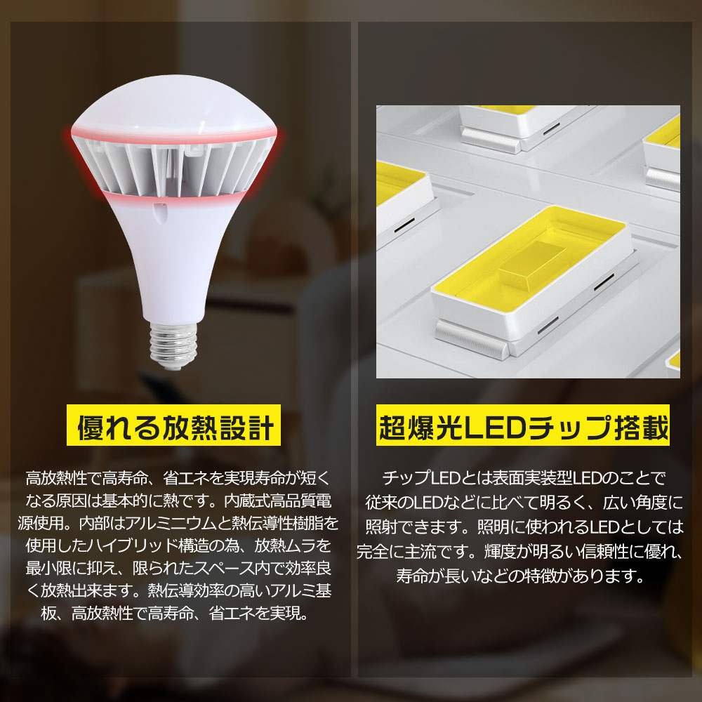 【お得5個セット】LEDバラストレス水銀灯 PAR56型 口金直径39ｍｍ 70ｗ形 全光束14000lm ビーム角度 140° 長寿命 ノイズレス 瞬時点灯 PSE認証 倉庫 学校の画像