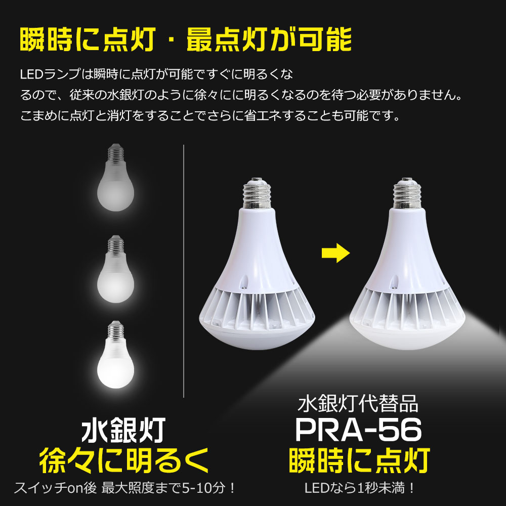 【お得5個セット】LEDバラストレス水銀灯 PAR56型 口金直径39ｍｍ 70ｗ形 全光束14000lm ビーム角度 140° 長寿命 ノイズレス 瞬時点灯 PSE認証 倉庫 学校の画像