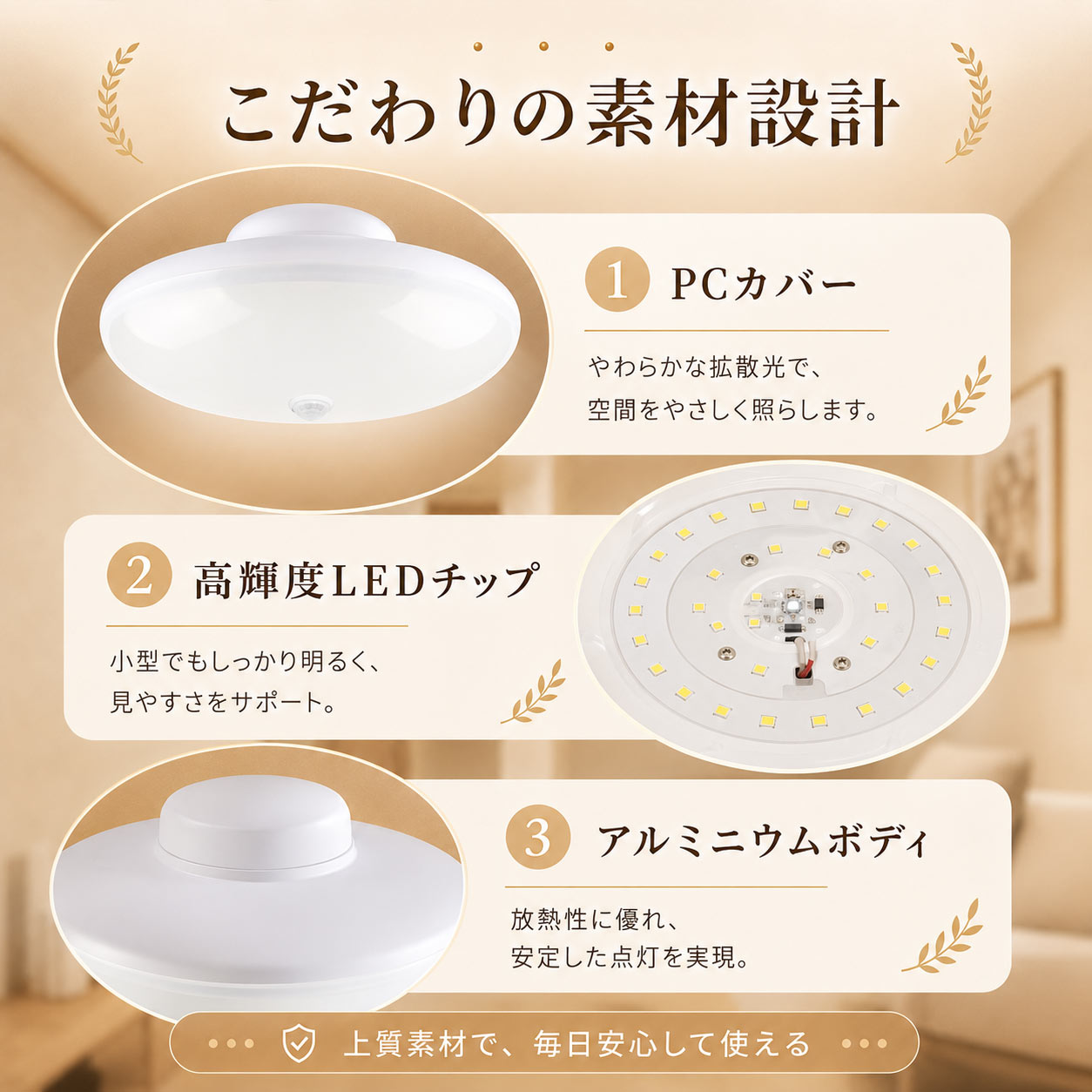 人感センサーライト LED シーリングライト 10w 20w 小型 センサー