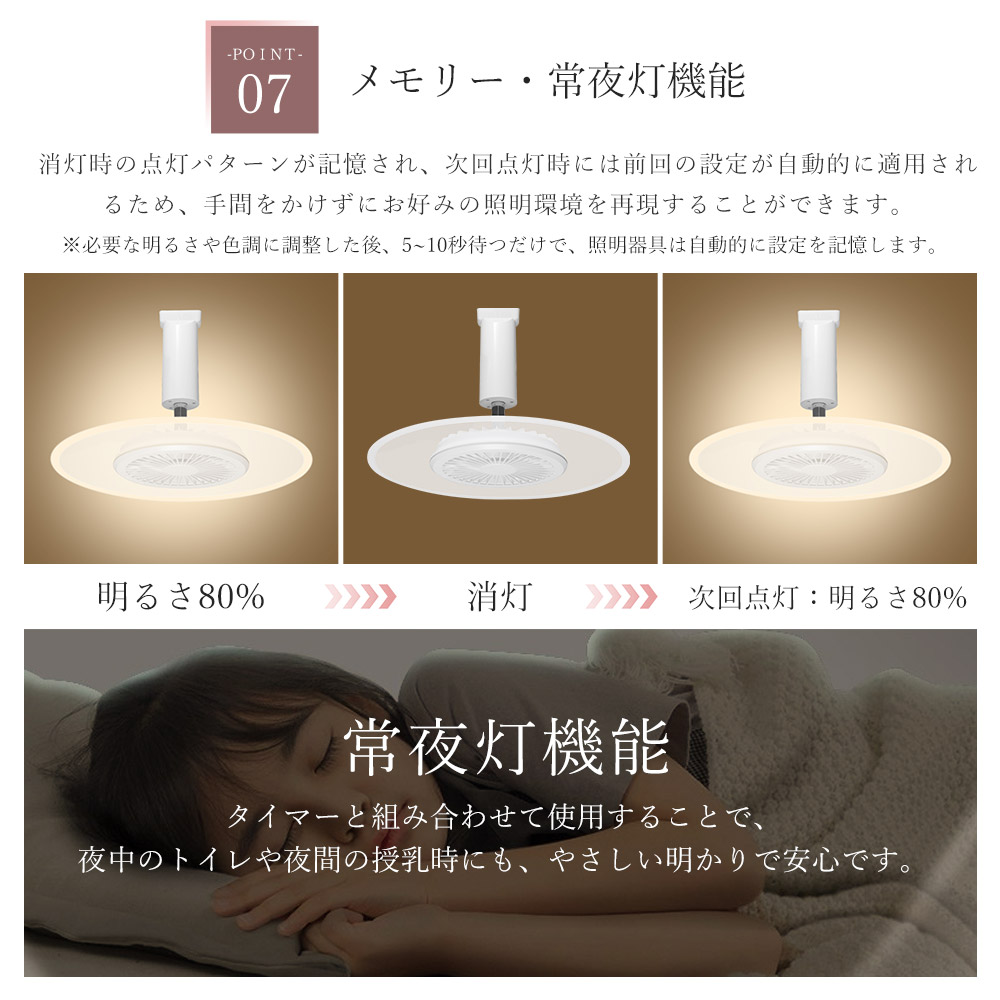 シーリングファンライト led ファン付き照明 LED 6~8畳 扇風機 DC