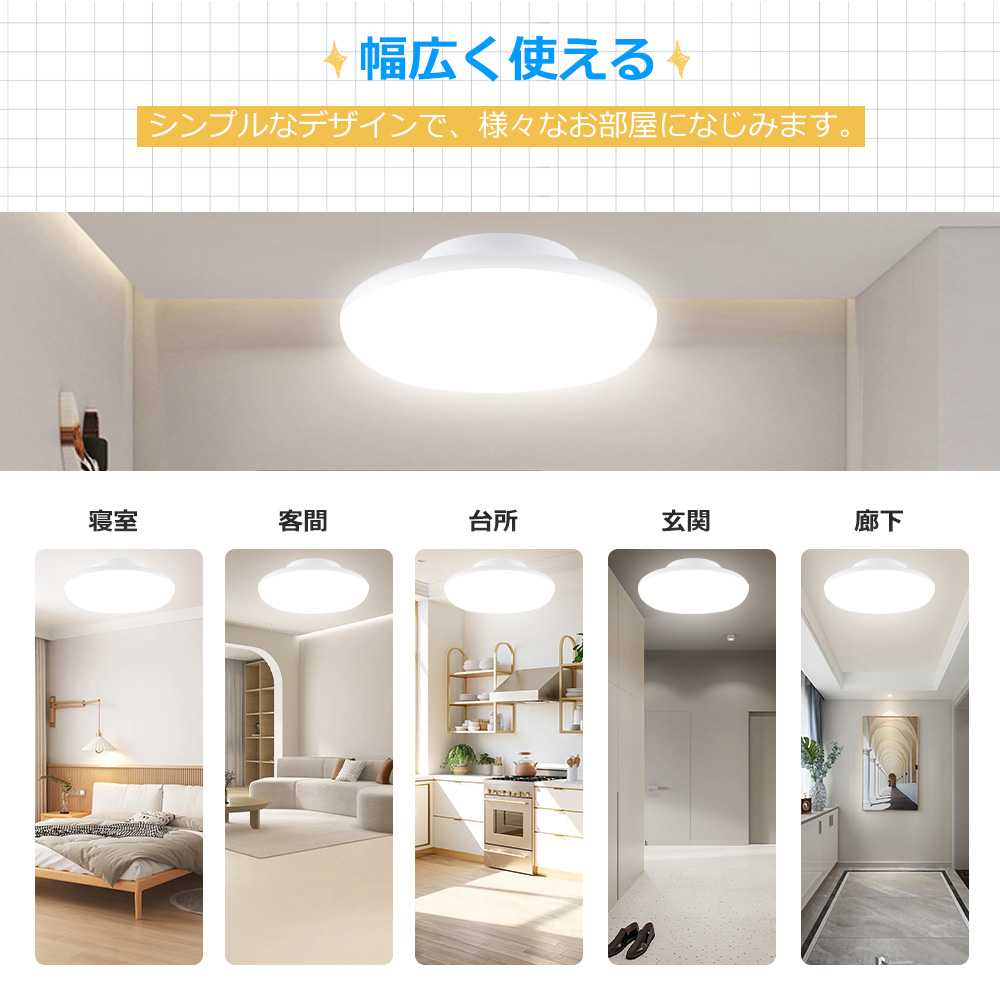 人感センサーライト LED シーリングライト 小型 明暗・人感センサー付