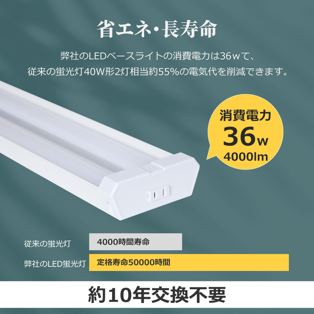 LED蛍光灯 三段階調色 チェーン吊下式 シーリングライト 器具一体型 直