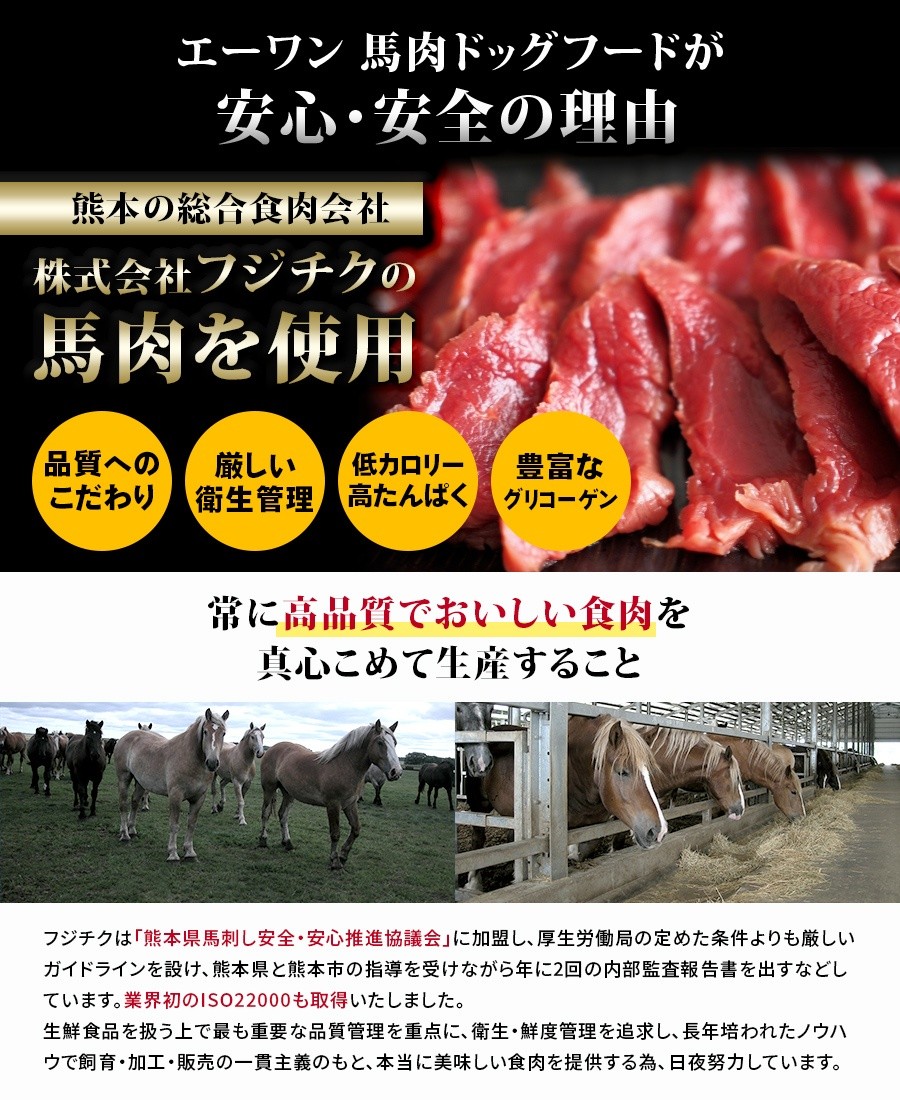 馬肉ドッグフード 1.0kg（無添加 国内肥育 エーワン 馬肉ドッグフード 