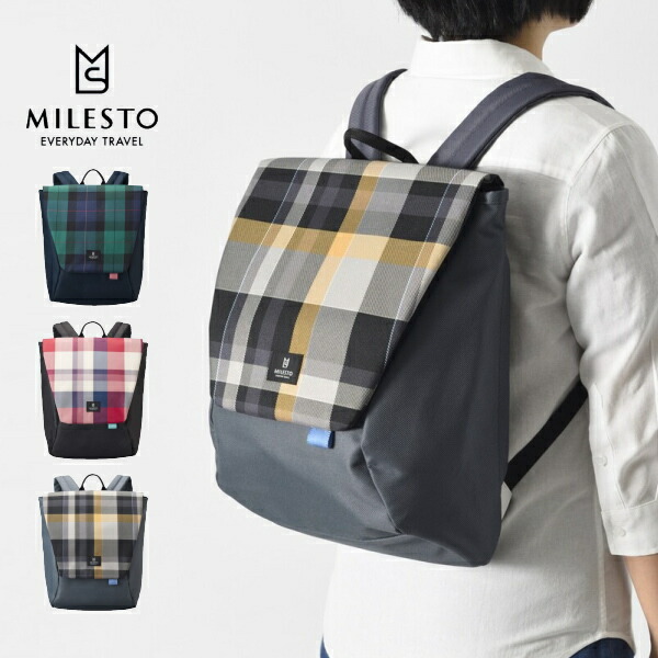 MILESTO チェック柄フラップリュック MILESTO リュック milest ミレスト Hutteシリーズ MLS831 バック