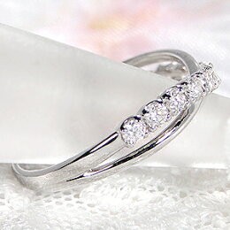 商品画像3 Pt900 0.30ct クロス ダイヤモンド リング