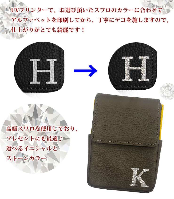 AWESOME（オーサム） スワロデコ イニシャル 本革 レーザー距離計