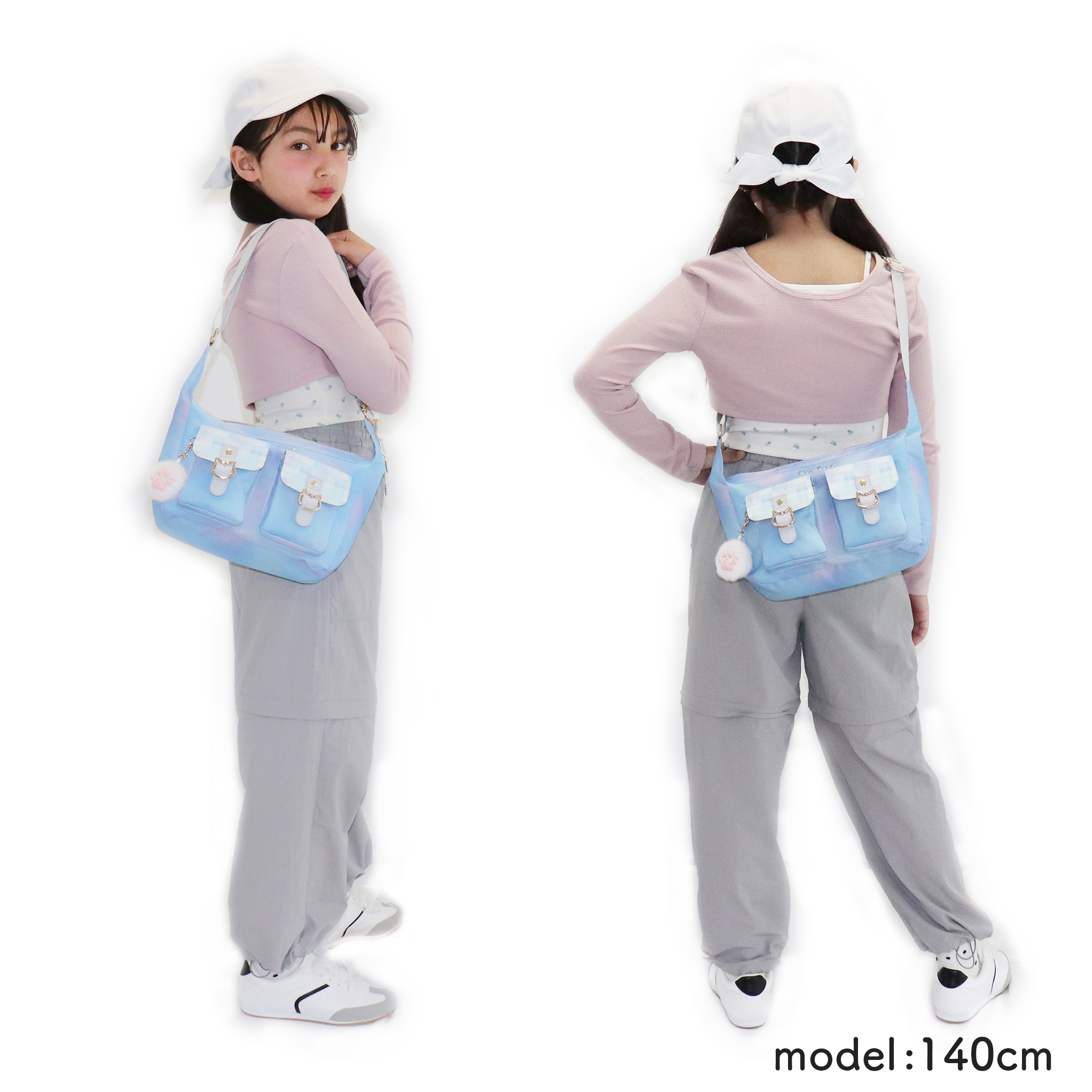 Coboca+ ネコ ニクキュウ チャーム付 ラウンド ショルダー ふわふわ