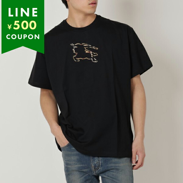 新品同様 BURBERRY メンズ ブラック カットソー Tシャツ バーバリー トップス
