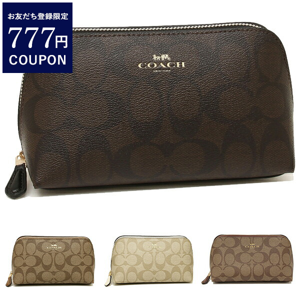 COACH コーチ ポーチ シグネチャー コスメポーチ ブラウン