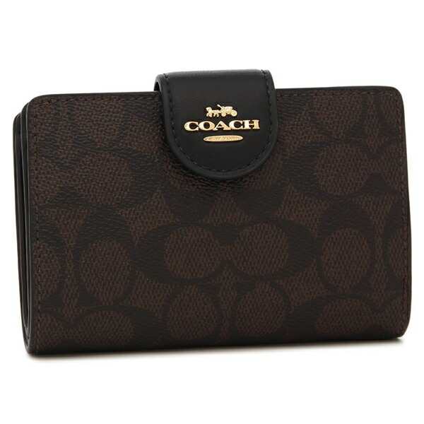 COACH（コーチ） アウトレット 二つ折り財布 シグネチャー コーテッド