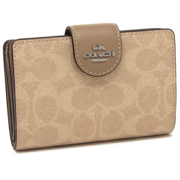 COACH（コーチ） アウトレット 二つ折り財布 シグネチャー コーテッド