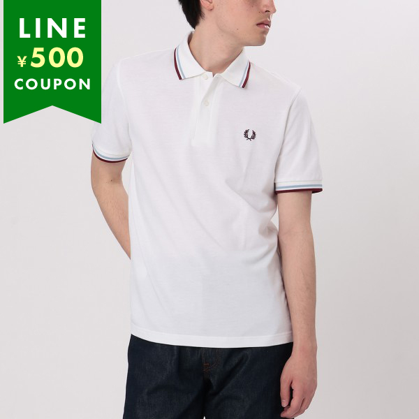 英国製 FRED PERRY M12 フレッドペリー 鹿の子ポロシャツ 白 L FRED PERRY フレッドペリー ポロシャツ メンズ TWIN TIPPED M12