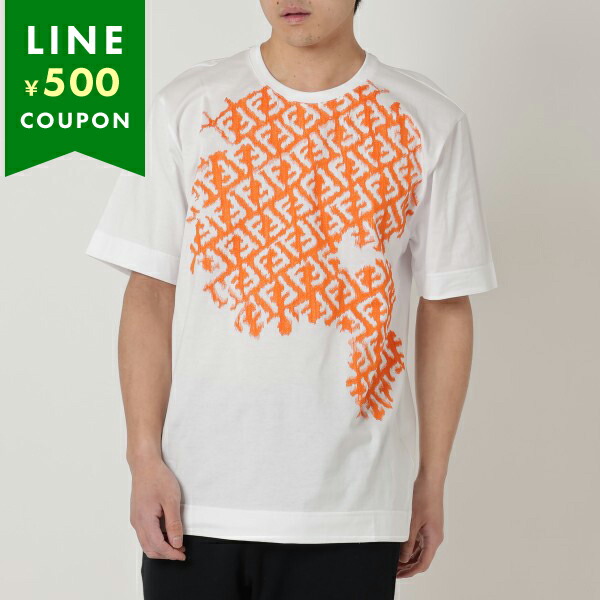 FENDI フェンディ Tシャツ トップス FFロゴ ホワイト オレンジ