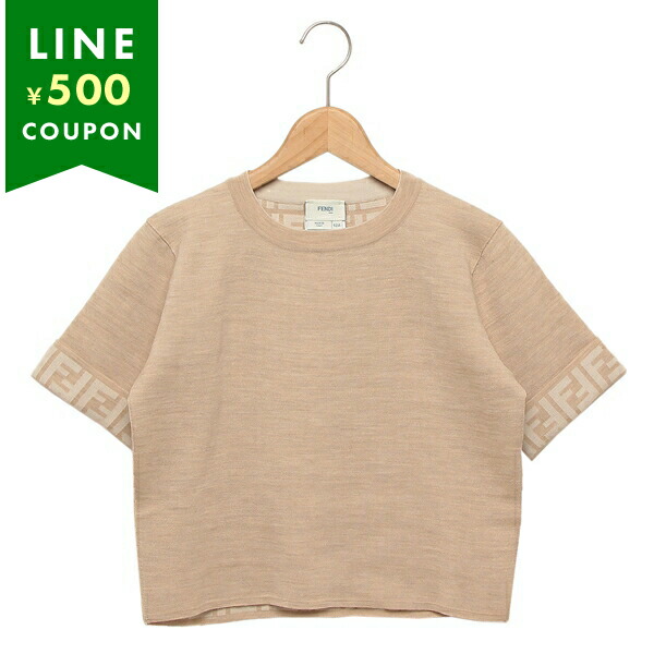 フェンディ 子供服 ニットトップス 半袖 レディース ベージュ ガールズ FENDI JFG142 AOBL F1KE0