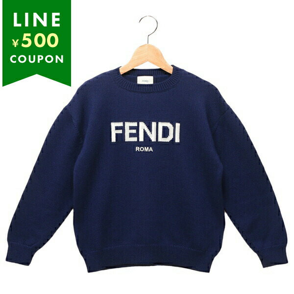 フェンディ 子供服 ニット セーター ネイビー ホワイト キッズ FENDI JUG147 AOCH F1I11