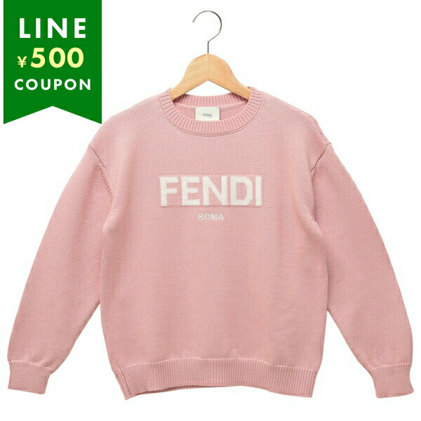 フェンディ 子供服 ニット セーター ピンク ホワイト キッズ FENDI JUG147 AOCH F1M26