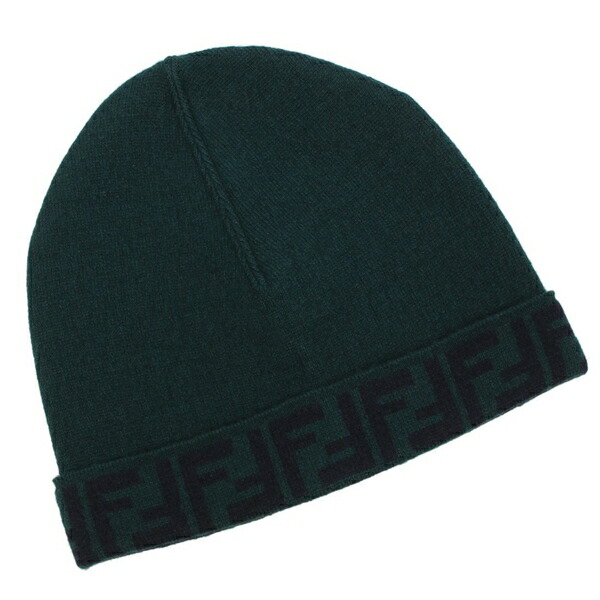 FENDI（フェンディ） ニット帽 ビーニー FF柄 ズッカ柄 グレー キッズ