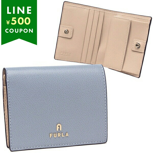 フルラ 二つ折り財布 カメリア ブルー ベージュ レディース FURLA WP00304 ARE000 3593S | FURLA