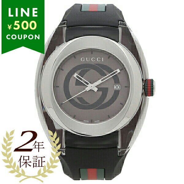 Yahoo! Yahoo!ショッピング(ヤフー ショッピング)【2年保証】グッチ 時計 レディース メンズ シンク 46mm クォーツ グレー ブラック GUCCI YA137116
