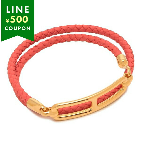 エルメス ブレスレット ルリ ダブル ドゥブルトゥール ローズテキサス レディース HERMES H071727F 0E レッド