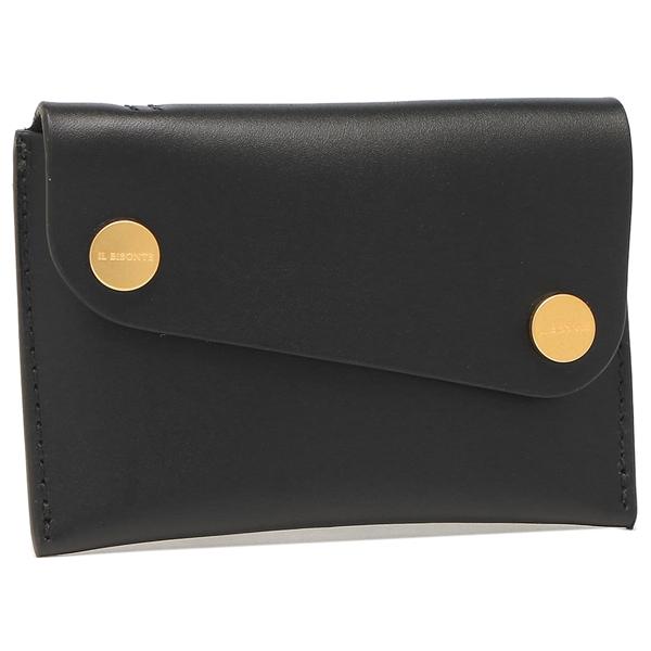 IL BISONTE イルビゾンテ 新品 ケース カードケース 黒 財布 在庫限り イルビゾンテ Il Bisonte 二つ折り カードケース 財布 SCC095