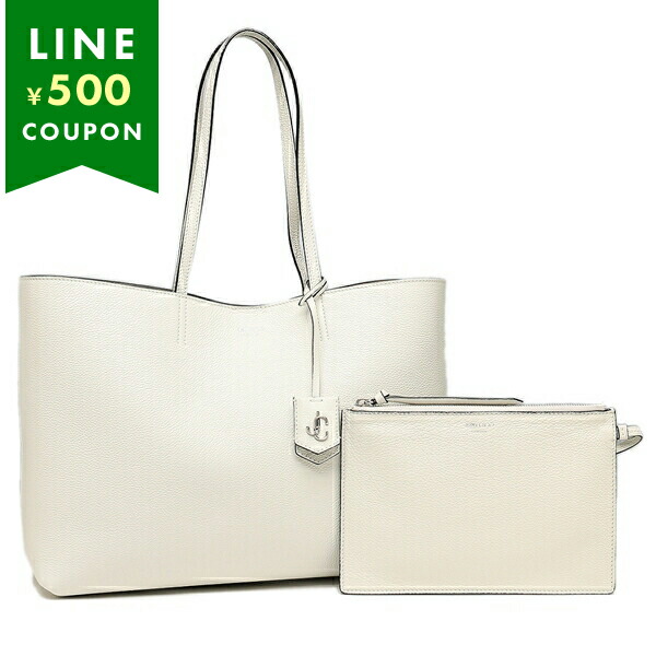 JIMMY CHOO アイボリーレザートートバッグ JIMMY CHOO ジミーチュウ レザートートバッグ ホワイト