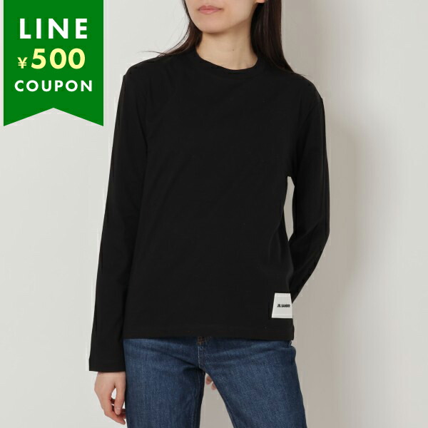 ジルサンダー Tシャツ カットソー 長袖カットソー トップス 3枚パック パックT ブラック レディース JIL SANDER J40GC0002 J45048 001