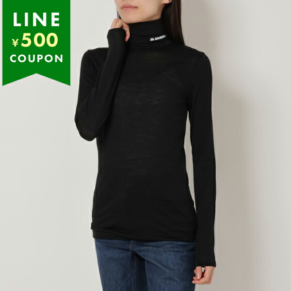ジルサンダー Tシャツ カットソー 長袖カットソー トップス ハイネック ブラック レディース JIL SANDER J40GC0020 J70021 001