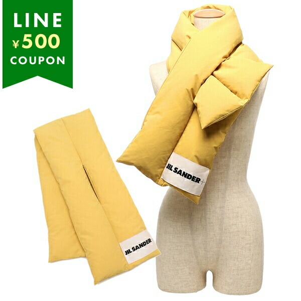 ジルサンダー マフラー ダウンスカーフ ダウンマフラー イエロー レディース JIL SANDER J40TE0002 J74276 706