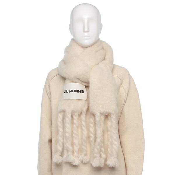 ジルサンダー マフラー ワイド フリンジ モヘア ウール レディース メンズ ユニセックス ジルサンダープラス JIL SANDER J40TE0118 J40041_1