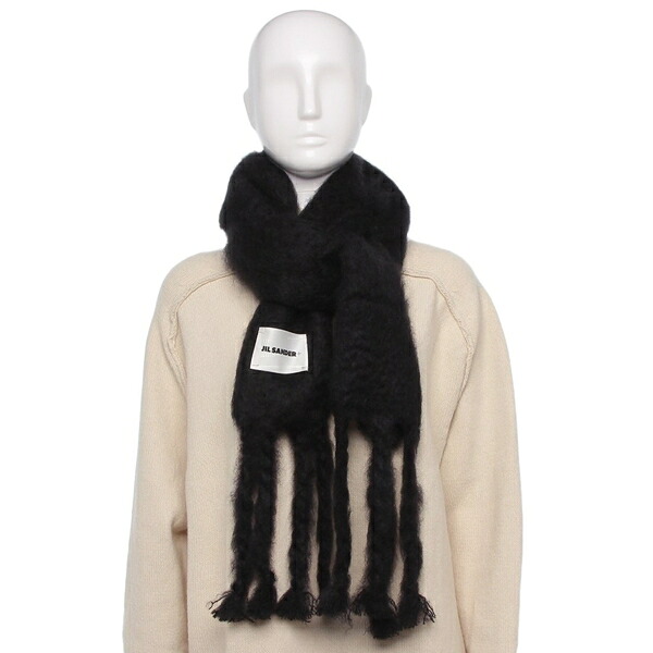 JIL SANDER（ジルサンダー） マフラー ナロー フリンジ モヘア ウール