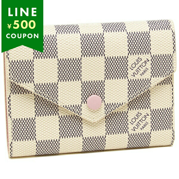Louis Vuitton 名刺入れ ベージュとピンクのチェック柄 LOUIS VUITTON ルイヴィトン 折財布 レディース N64022 ベージュ