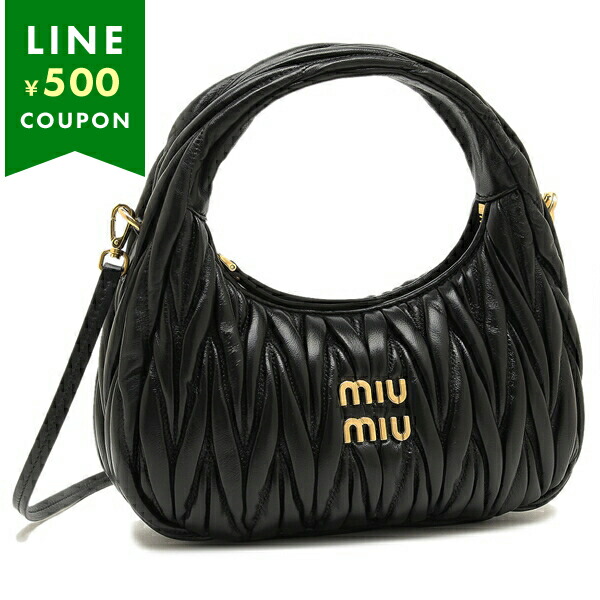 ミュウミュウ MIU MIU ブラック ワンダー マテラッセサテン ミニホーボー MIU MIU - ミュウミュウ MIU MIU ショルダーバッグ ミュウ