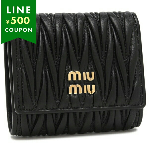 MIU MIU 二つ折り財布 5MH033 AFPP F0002 miu ミュウミュウ 三つ折り財布 ブラック レディース MIU 5MH033