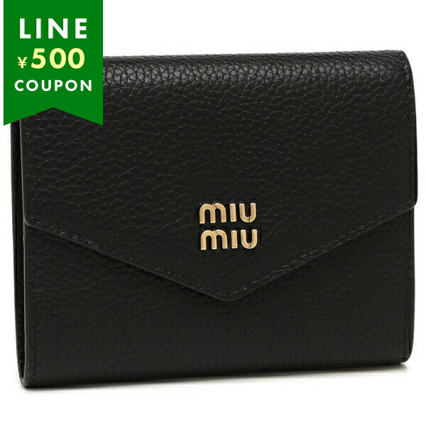 miu ミュウミュウ 二つ折り財布 ブラック レディース MIU 5MH040
