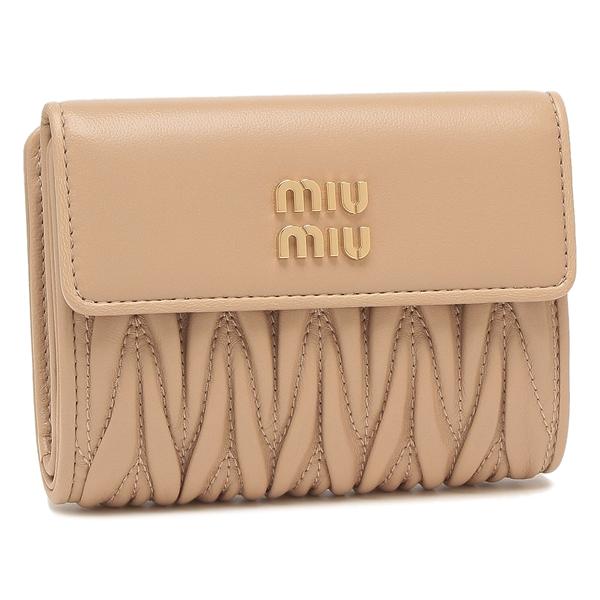 【P5% 6/5 0時〜24時】ミュウミュウ 三つ折り財布 マテラッセ ミニ財布 ブラック レディース MIU MIU 5ML002 2FPP F0002｜axes｜03