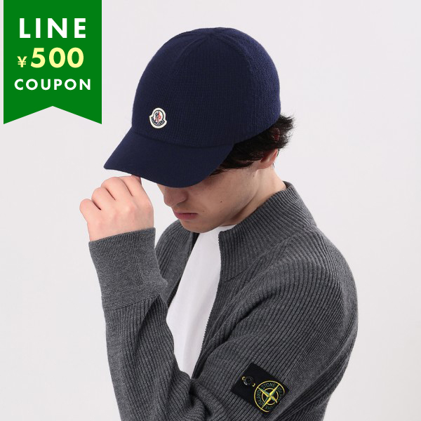 新品】MONCLER モンクレール ロゴ キャップ ネイビー