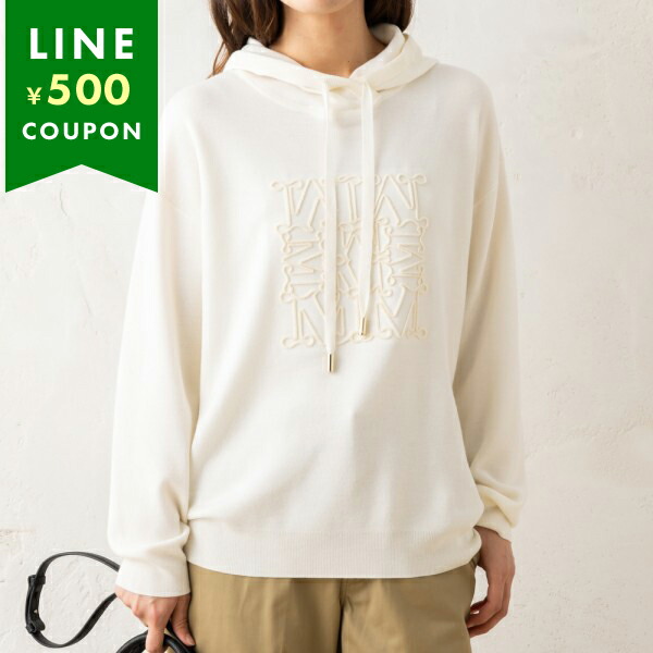 マックスマーラ パーカー フーディー ニット セーター パミール ホワイト レディース Max Mara 2421366262600 001