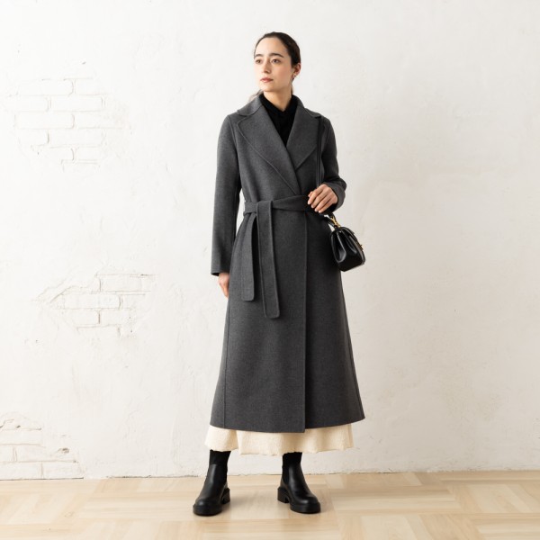 美品✨Max Mara トレンチコート ベルトリボン Aライン ロング 黒