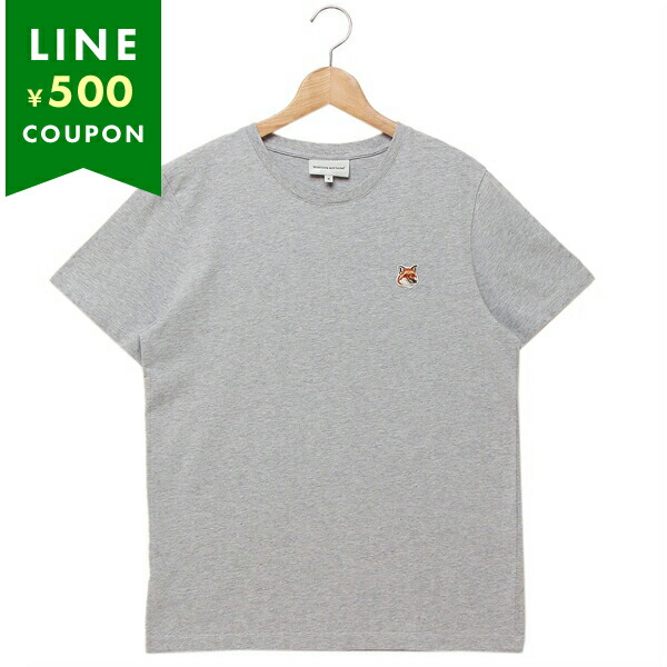 メゾンキツネ Tシャツ カットソー フォックスヘッド パッチ グレー レディース MAISON KITSUNE LW00105 KJ0008 H120