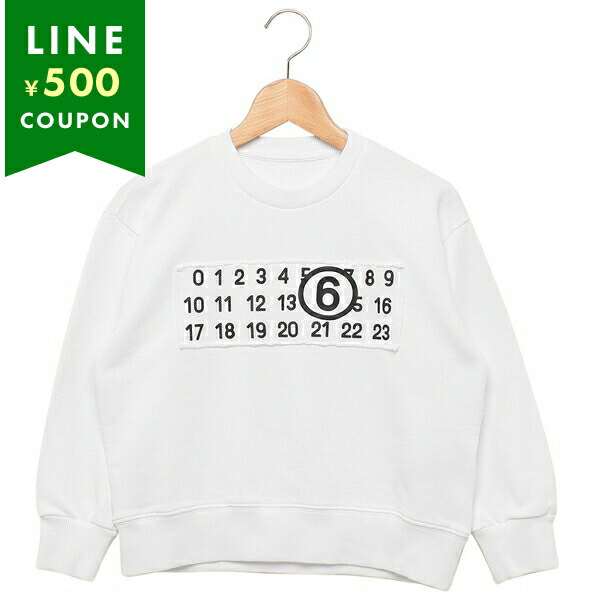 MM6 エムエムシックス メゾンマルジェラ スウェット ホワイト キッズ MM6 Maison Margiela M60578 MM006 M6100