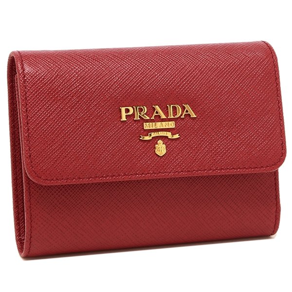 PRADA プラダ 三つ折り財布 サフィアーノ ミニ財布 レディース