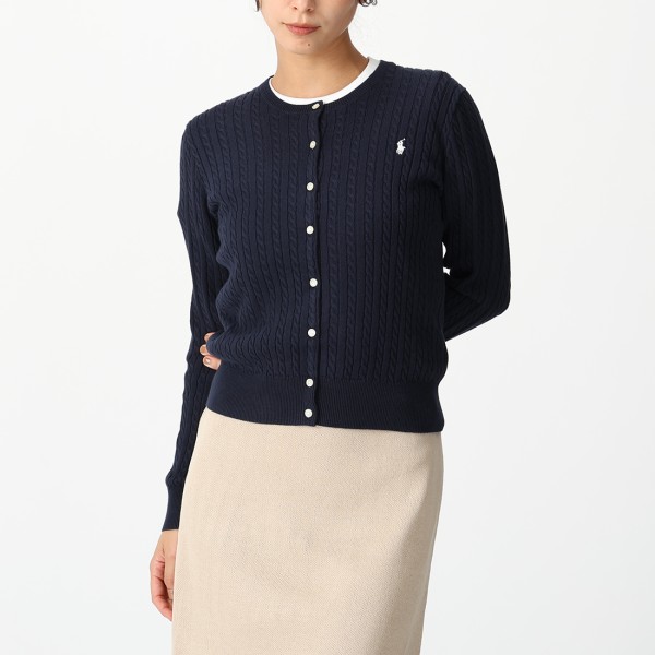 極美品/L相当⭐️ラルフローレン　カーディガン　ブラックウォッチ　エルボーパッチ ポロ ラルフローレン(POLO RALPH LAUREN) レディースカーディガン