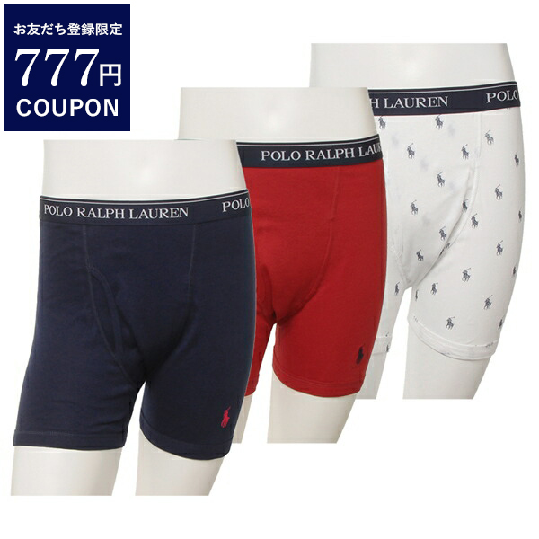 ポロラルフローレン POLO RALPH LAUREN インナー パンツ 下着 3枚セット ボクサーパンツ ブリーフ BOXER BRIEFS NCBBP3 L8D WHITE NAVY RED