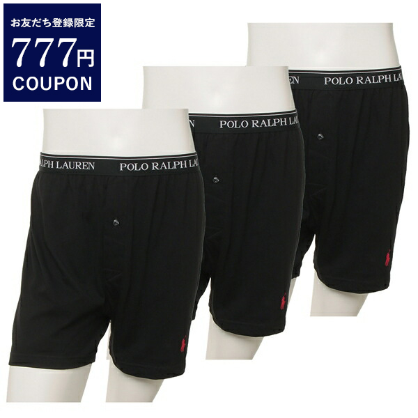 ポロラルフローレン POLO RALPH LAUREN インナー パンツ 下着 3枚セット ニットボクサーパンツ KNIT BOXERS NCKBP3 PBD ALL BLACK