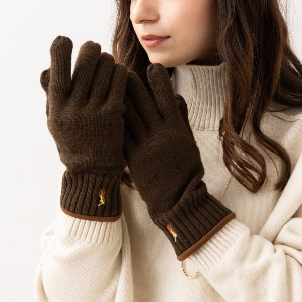 ✨新品✨Polo Ralph Lauren ポロラルフローレン カシミヤ 手袋 POLO RALPH LAUREN（ポロ・ラルフローレン） 手袋 ブラウン メンズ