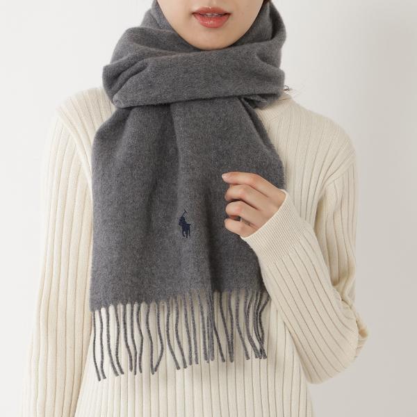 新品タグ付★Polo by Ralph Lauren グレー マフラー ポロ ラルフローレン POLO RALPH LAUREN マフラー リバーシブル 男女